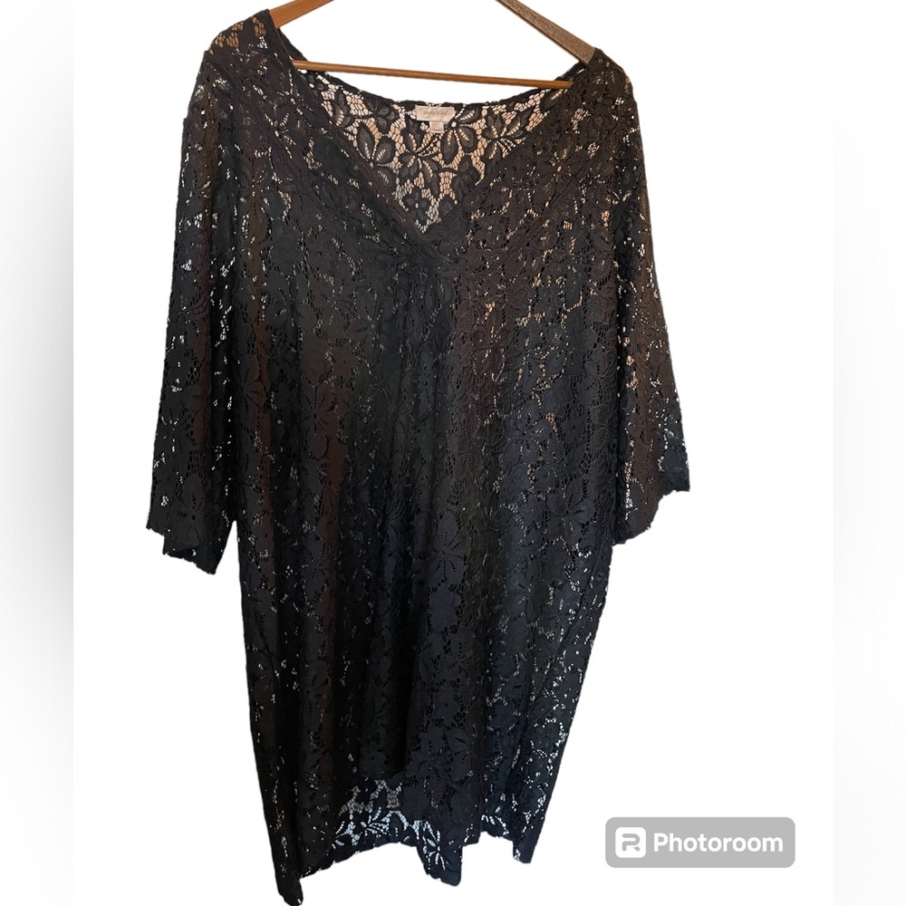 AVENUE Plus Size Black Lace Cover Up - Size 18/20 - Picture 12 of 12
